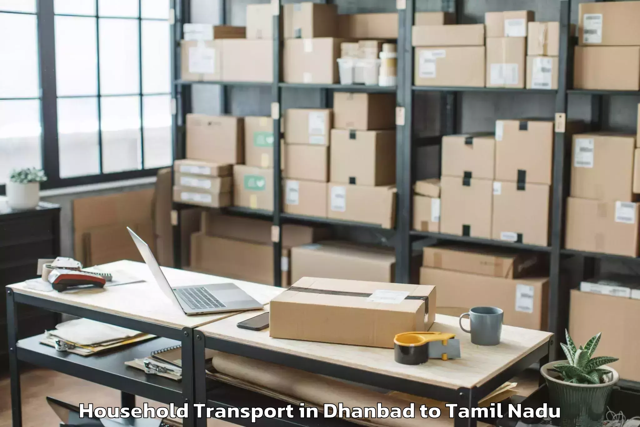 Get Dhanbad to Thanjavur Airport Tjv Household Transport